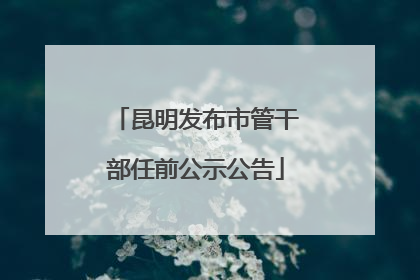 昆明发布市管干部任前公示公告
